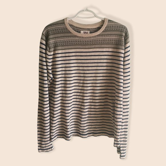 Le 31 from Simmons - Men's 100% Cotton Crewneck Sweater - Picture 1 of 5